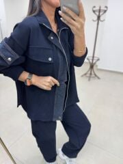 Nx 3720 Laci Denim detaylı Fitilli Takım