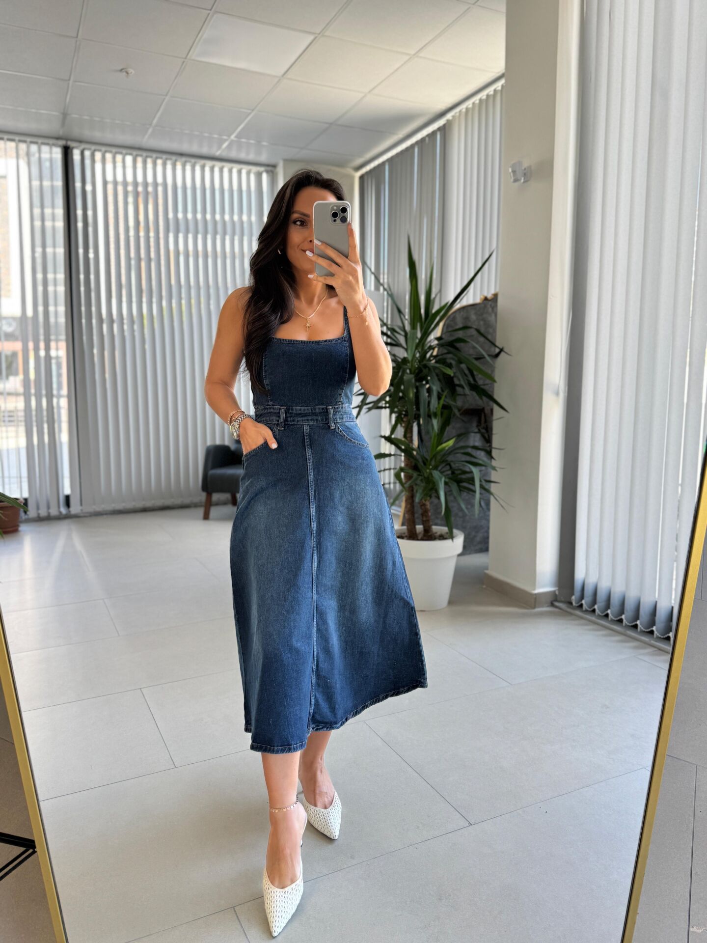Pr 299 Marka Model Askılı Denim Elbise