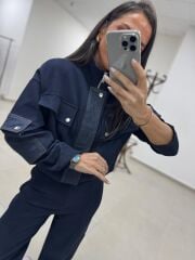 Nx 3720 Laci Denim detaylı Fitilli Takım