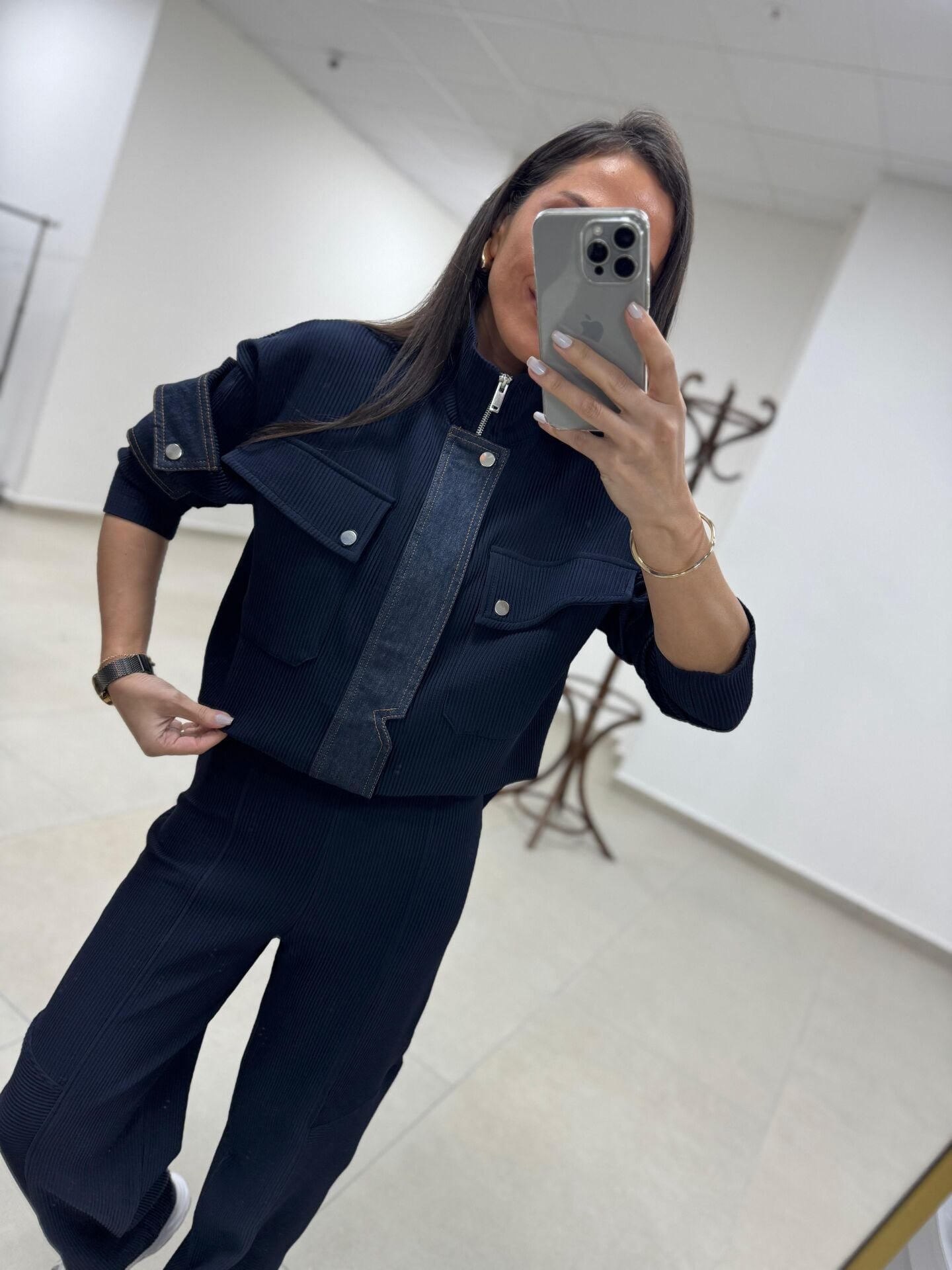 Nx 3720 Laci Denim detaylı Fitilli Takım