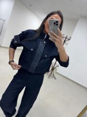 Nx 3720 Laci Denim detaylı Fitilli Takım