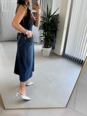 Np 299 Marka Model Askılı Denim Elbise