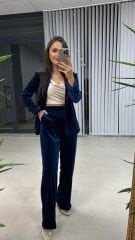 Ms Kadife Parlament Mavi Takım