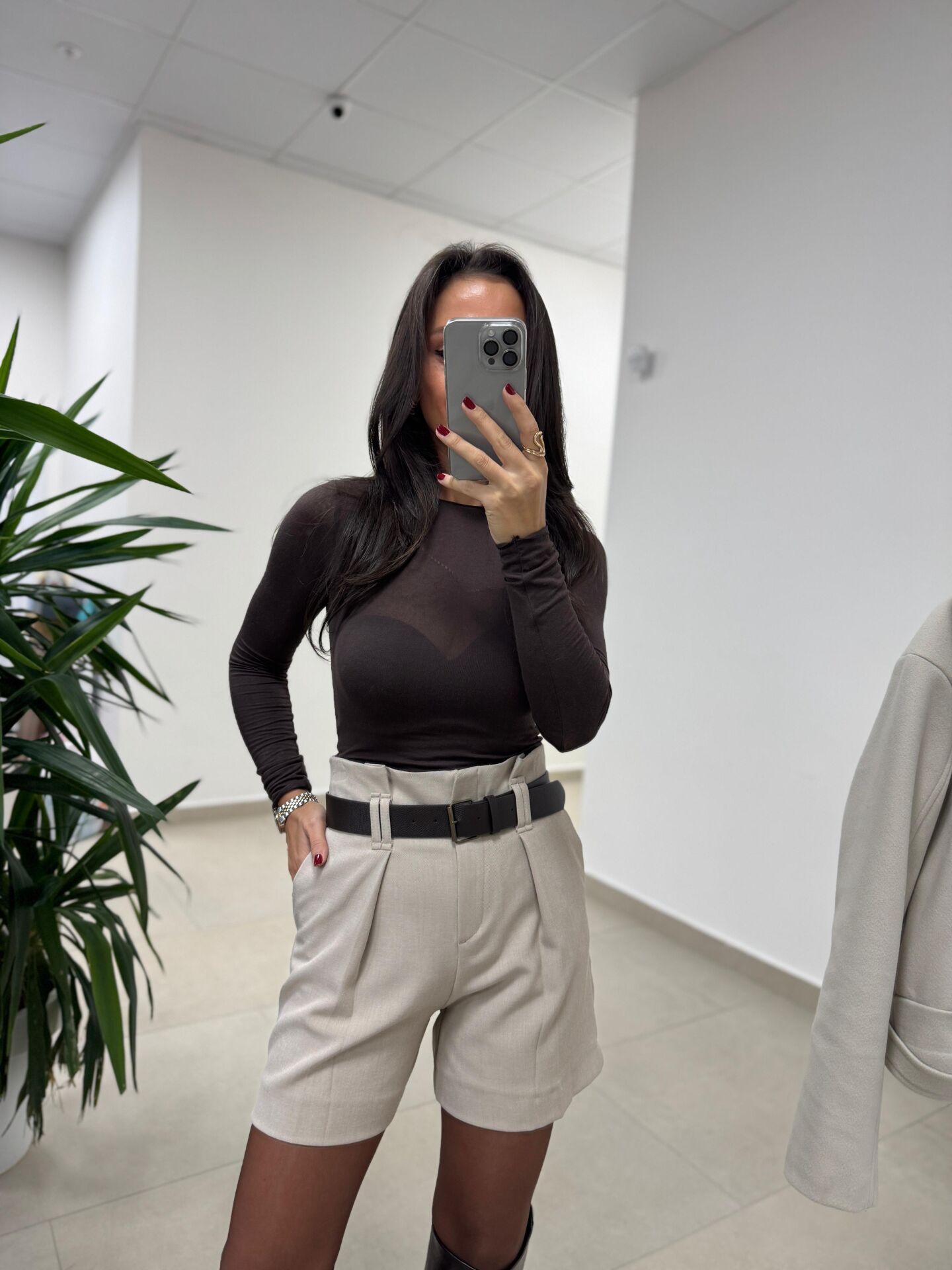 Dv 32122 Kaşmir Kahve Transparan Bluz