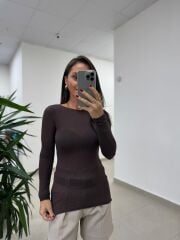 Dv 32122 Kaşmir Kahve Transparan Bluz