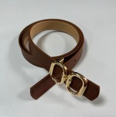 2200 Gold Çift Halka Tokalı Taba Kemer