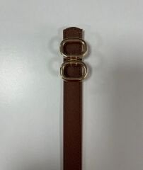 2200 Gold Çift Halka Tokalı Taba Kemer