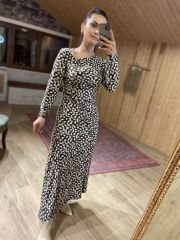 Drape detaylı leo elbise