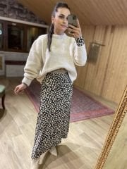 Drape detaylı leo elbise