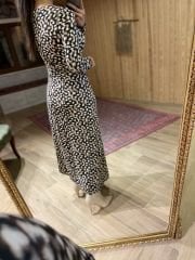 Drape detaylı leo elbise