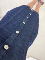 Np 347 Marka Model Laci Düğmeli Denim Elbise