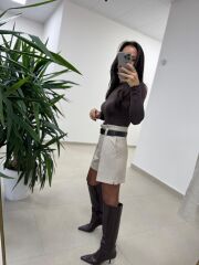 Dv 72152 Kendinden Kemerli Yüksek Bel Şort