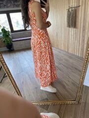 orange zebra shirt dress