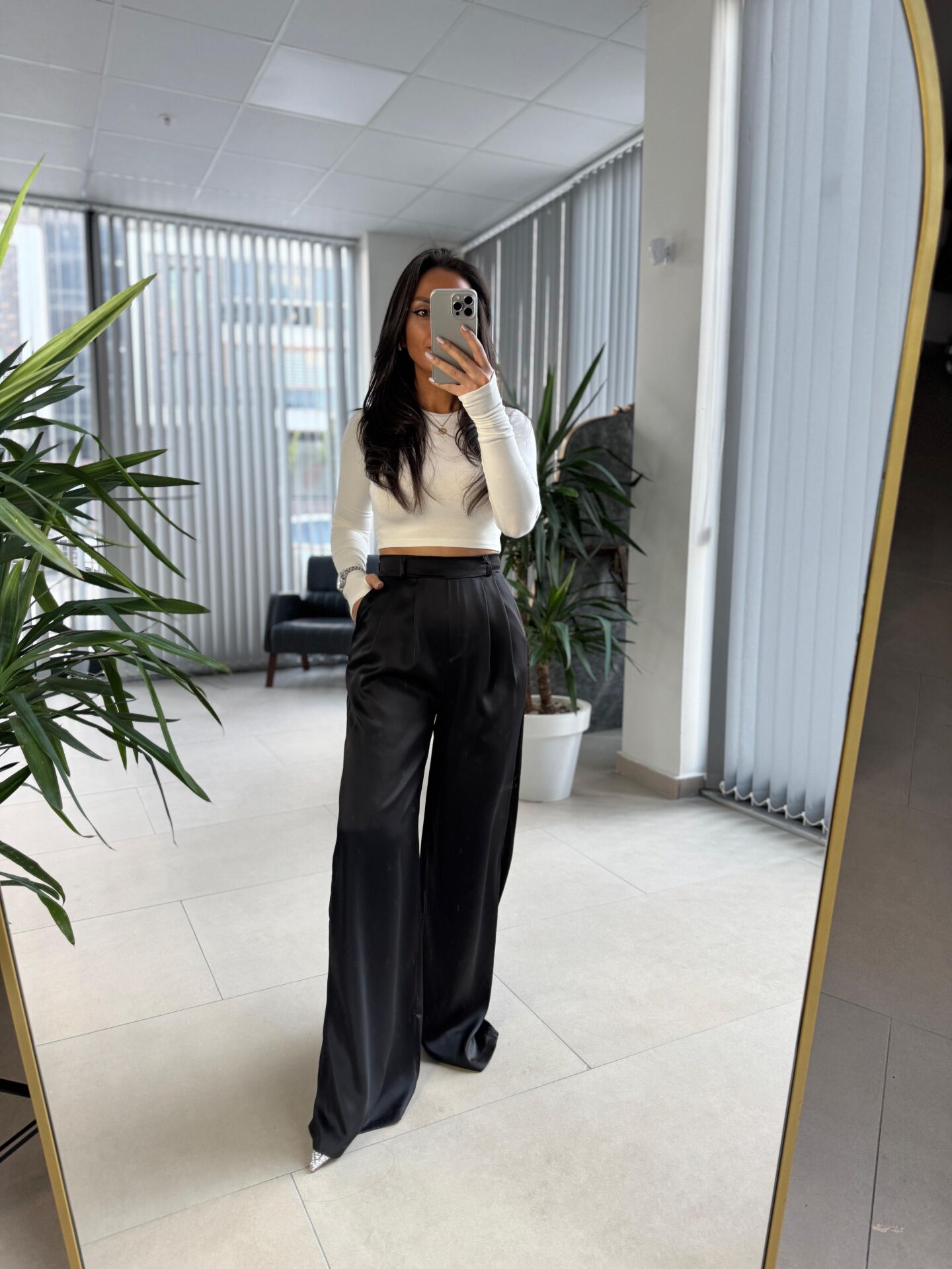 Gk Saten Palazzo Pantolon