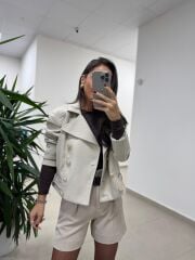 Np Kaşe Taş Düğme Detaylı Ceket