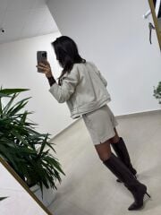 Np Kaşe Taş Düğme Detaylı Ceket