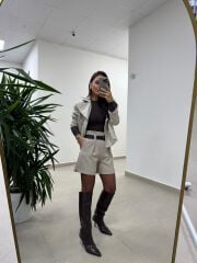 Np Kaşe Taş Düğme Detaylı Ceket