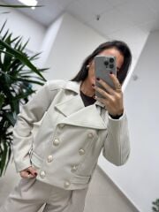 Np Kaşe Taş Düğme Detaylı Ceket