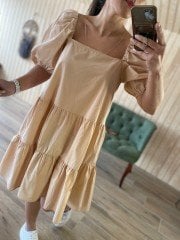 poplin nude dress