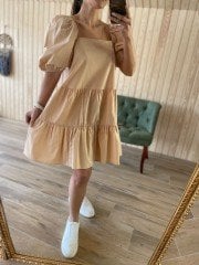 poplin nude dress