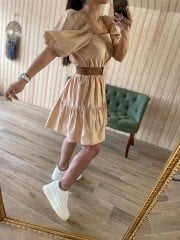 poplin nude dress
