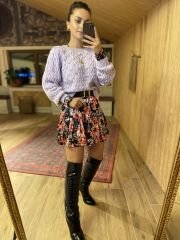 Kruvaze mini saten elbise