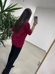 Ml 8979 Bisiklet Yaka Kısa Kollu Kırmızı Tişört