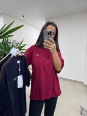 Ml 8979 Bisiklet Yaka Kısa Kollu Kırmızı Tişört