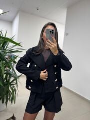 Np Kaşe Siyah Düğme Detaylı Ceket