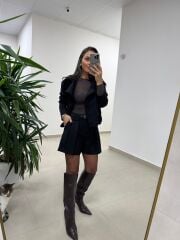 Np Kaşe Siyah Düğme Detaylı Ceket