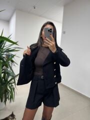 Np Kaşe Siyah Düğme Detaylı Ceket