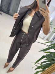 Nx 7191 Havuç Kesim Denim Yelekli Takım