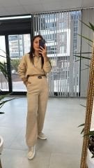 Yakalı Petek Dokulu Vizon Takım