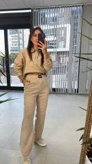 Yakalı Petek Dokulu Vizon Takım