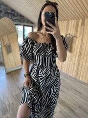 Mng zebra desenli elbise