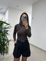 Dv 72202 Önden Pile Detaylı Kemerli Şort