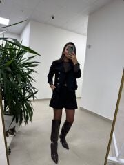 Dv 72202 Önden Pile Detaylı Kemerli Şort