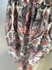 Antrasit Geçişli Uzun Şifon Elbise