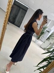 Kd 7827 Denim Kemerli Gömlek Elbise