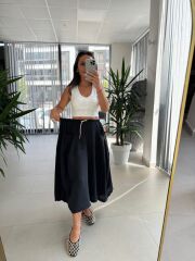 Bb 28460 Siyah Floş Keten Pantolon