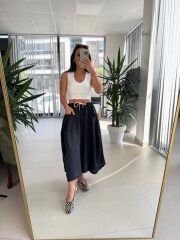 Bb 28460 Siyah Floş Keten Pantolon