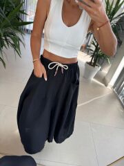 Bb 28460 Siyah Floş Keten Pantolon