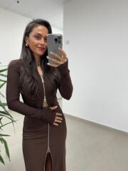 Mz 22159 A. Kahve Fermuar Detaylı Fitilli Takım