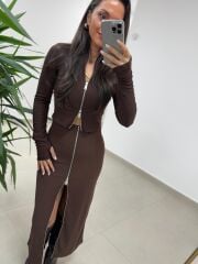 Mz 22159 A. Kahve Fermuar Detaylı Fitilli Takım