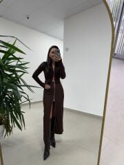 Mz 22159 A. Kahve Fermuar Detaylı Fitilli Takım