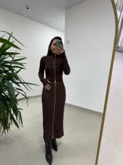 Mz 22159 A. Kahve Fermuar Detaylı Fitilli Takım