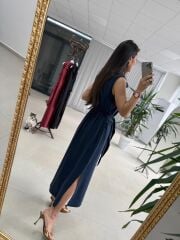 Kd 7332 Tensel Bağlamalı Laci Gömlek Elbise