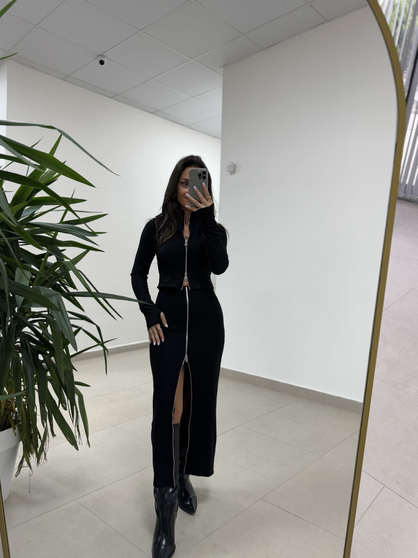 Mz 22159 Siyah Fermuar Detaylı Fitilli Takım