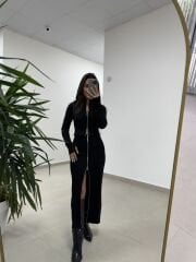 Mz 22159 Siyah Fermuar Detaylı Fitilli Takım