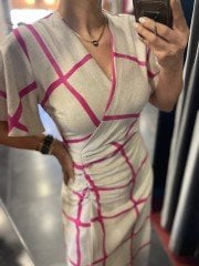 draped linen pink